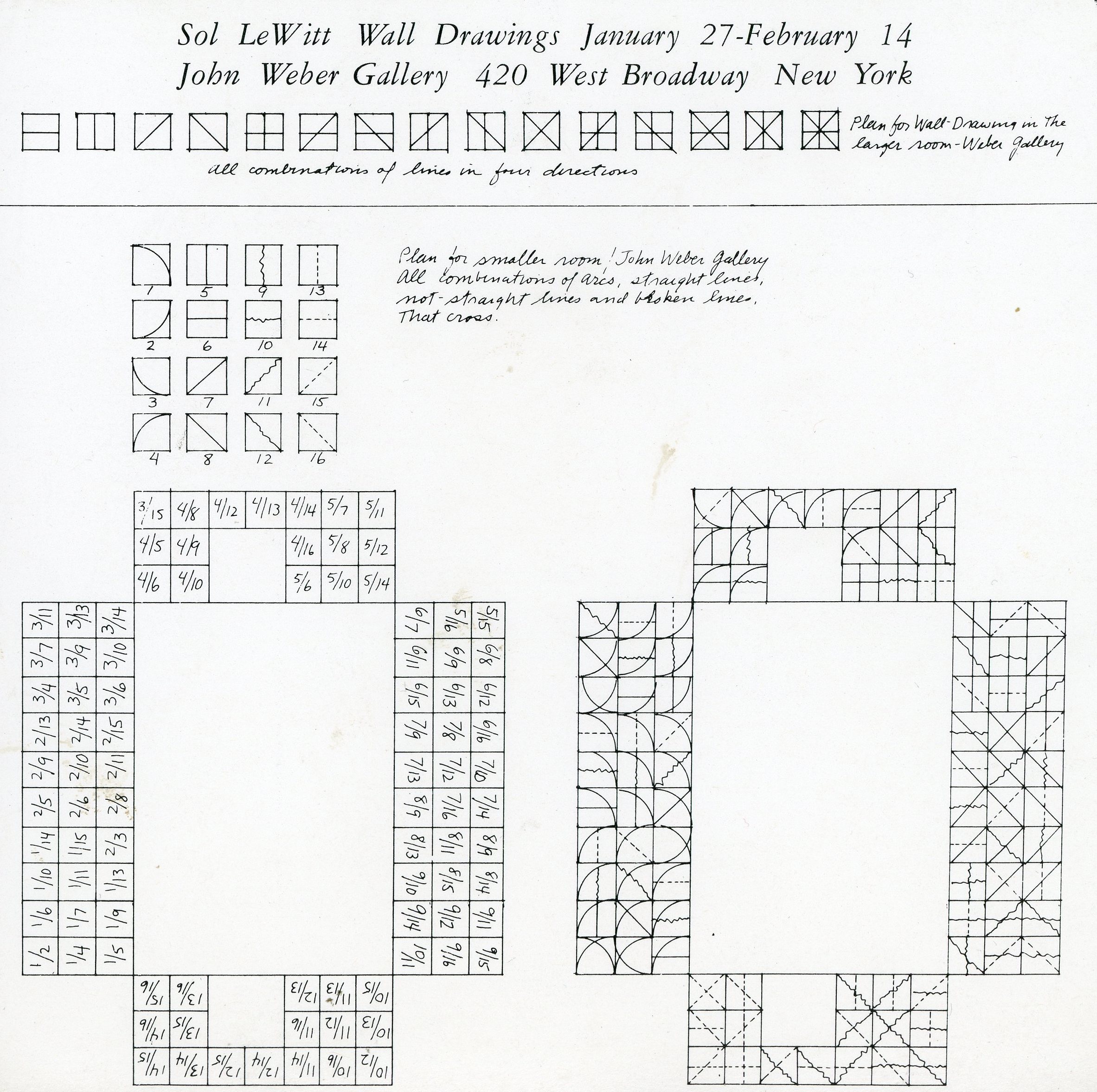 Sol LeWitt wall drawings at John Weber Gallery