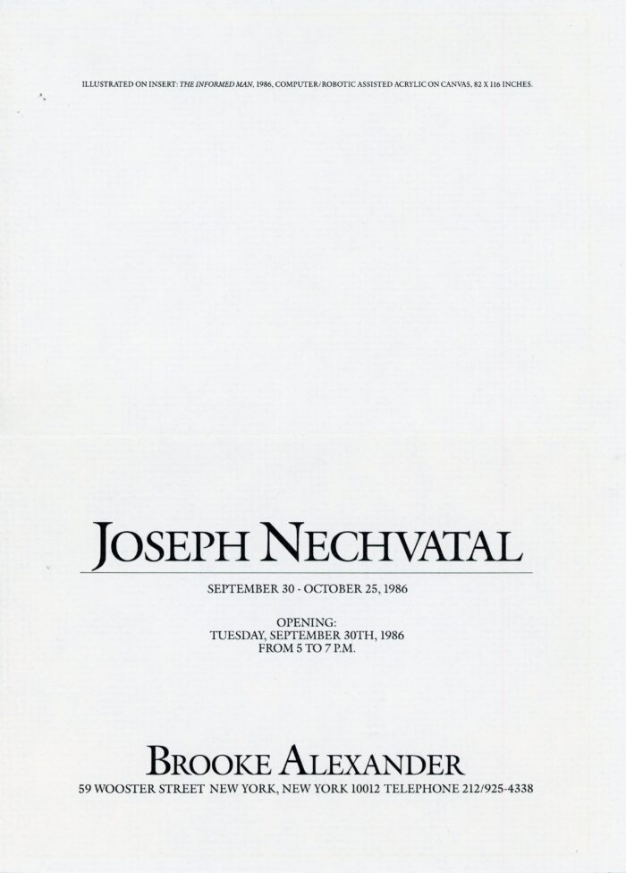 folded card for joseph nechvatal for brooke alexander