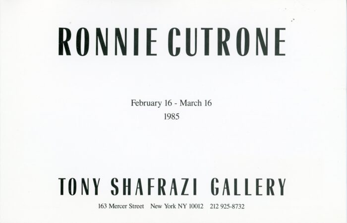 ronnie cutrone for tony shafrazi