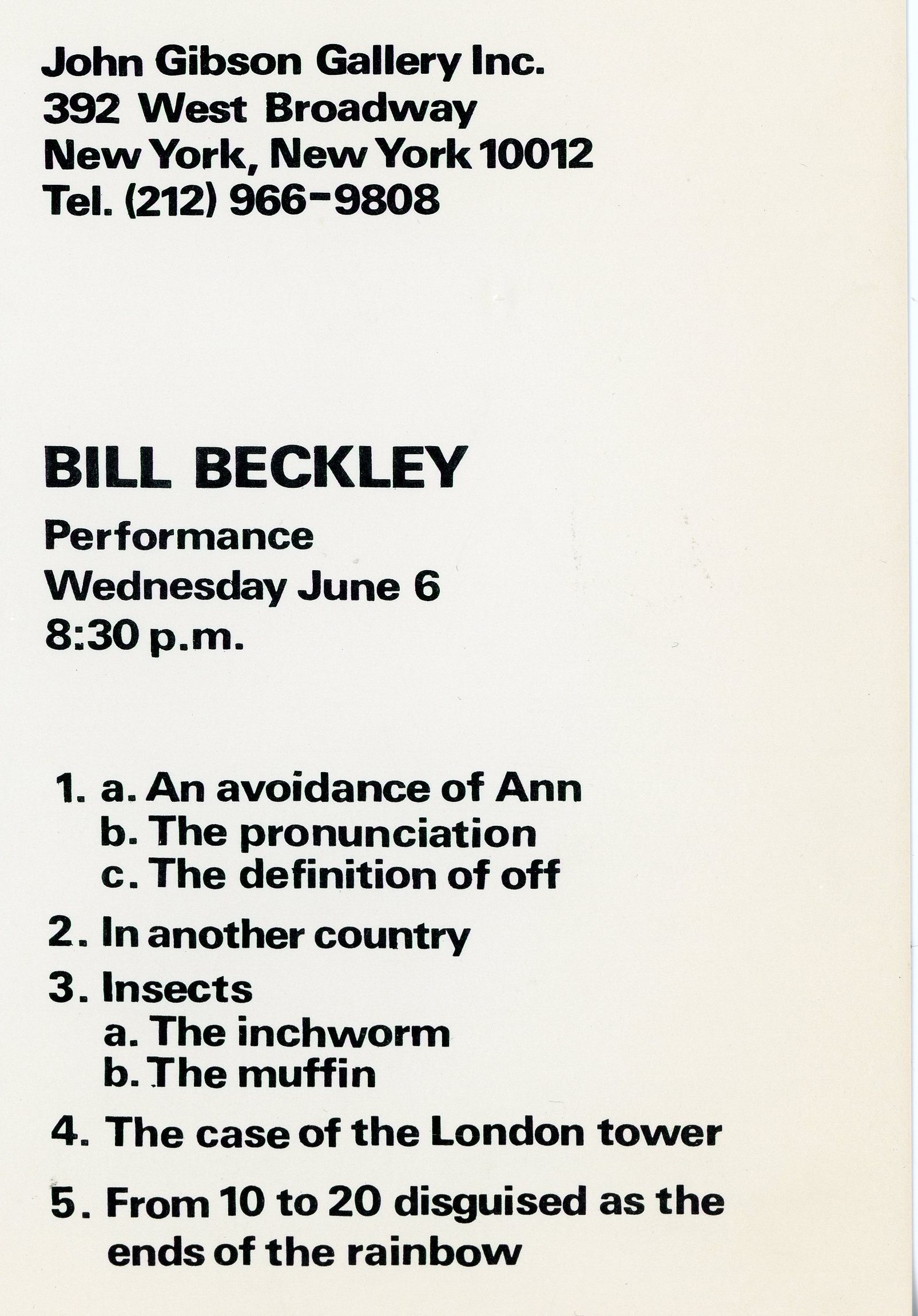 bill beckley john gibson gallery