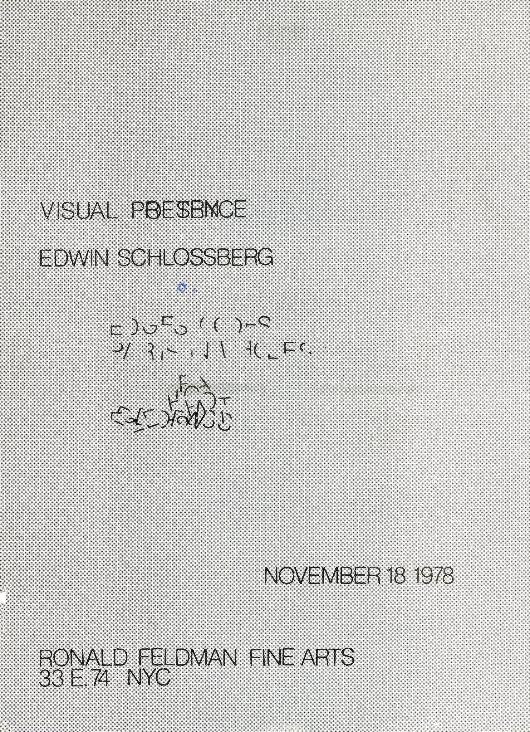 edwin schlossberg at ronald feldman