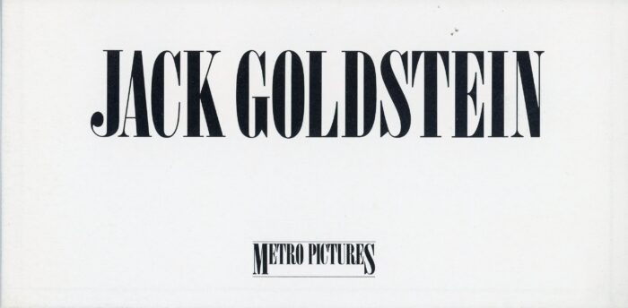 jack goldstein card for metro pictures - front