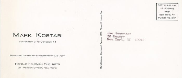 Mark Kostabi card - back