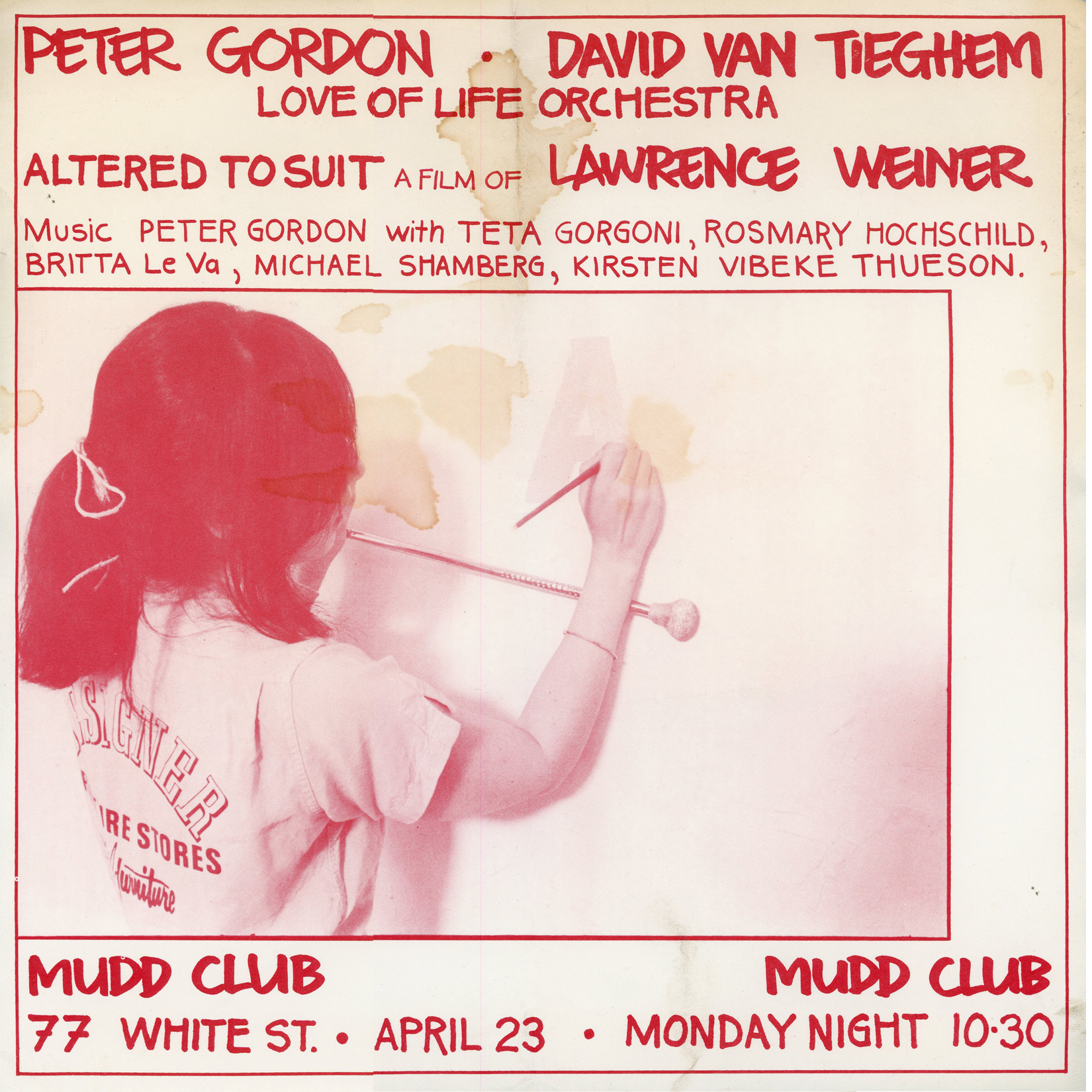 lawrence weiner movie poster mudd club
