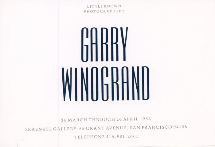 garry winogrand at fraenkel gallery