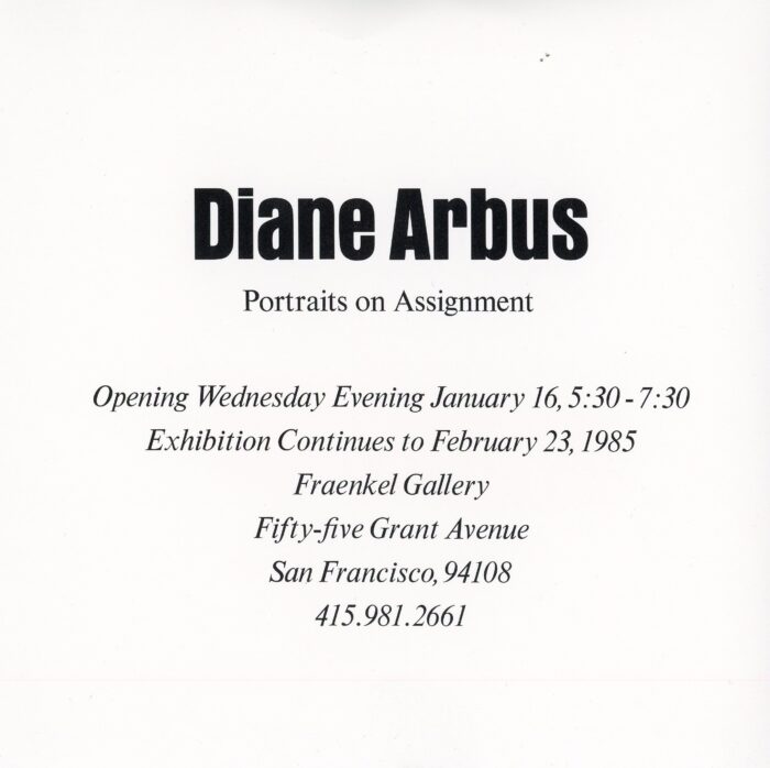 Diane Arbus at Fraenkel Gallery