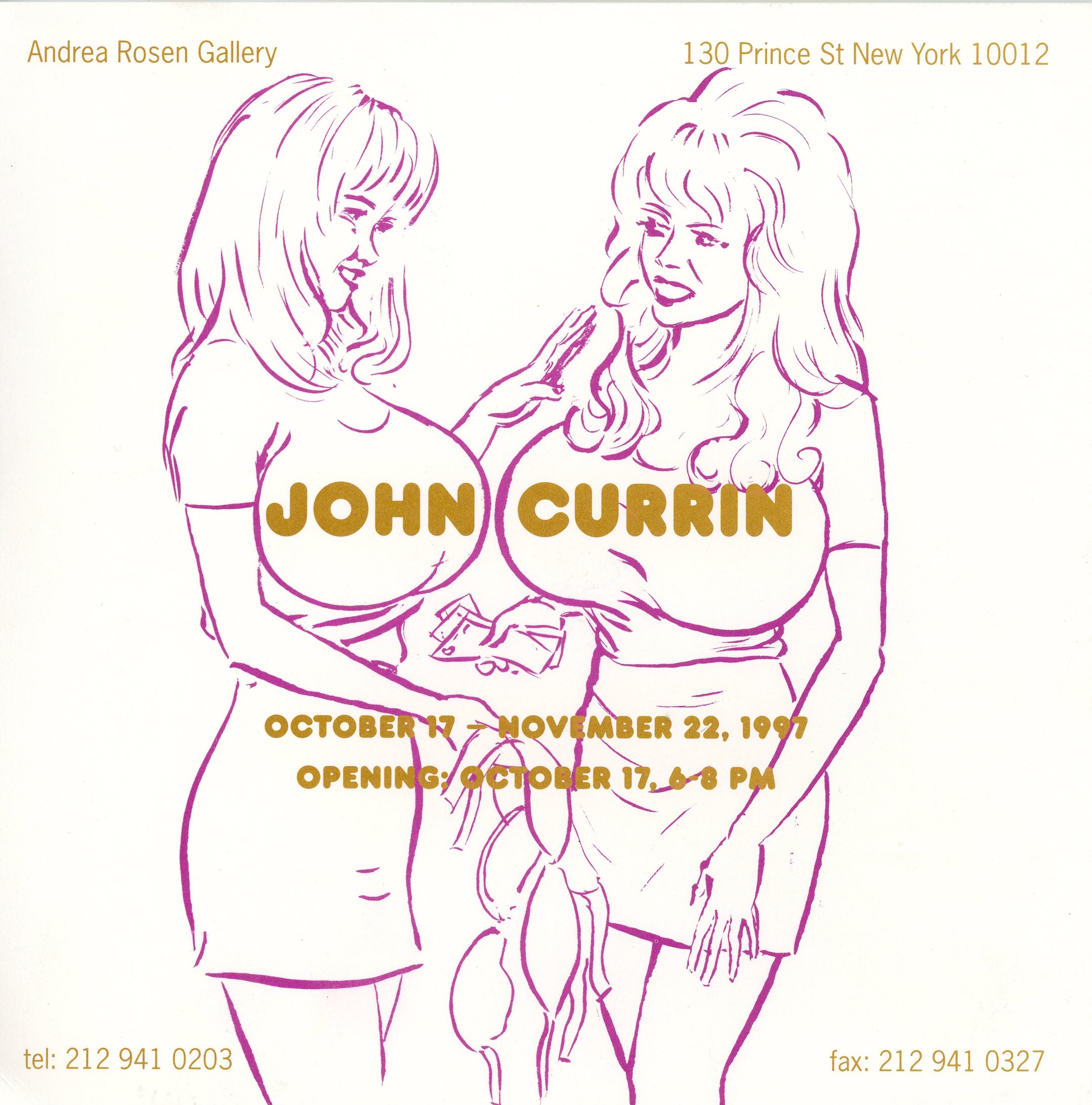 john currin card for andrea rosin gallery