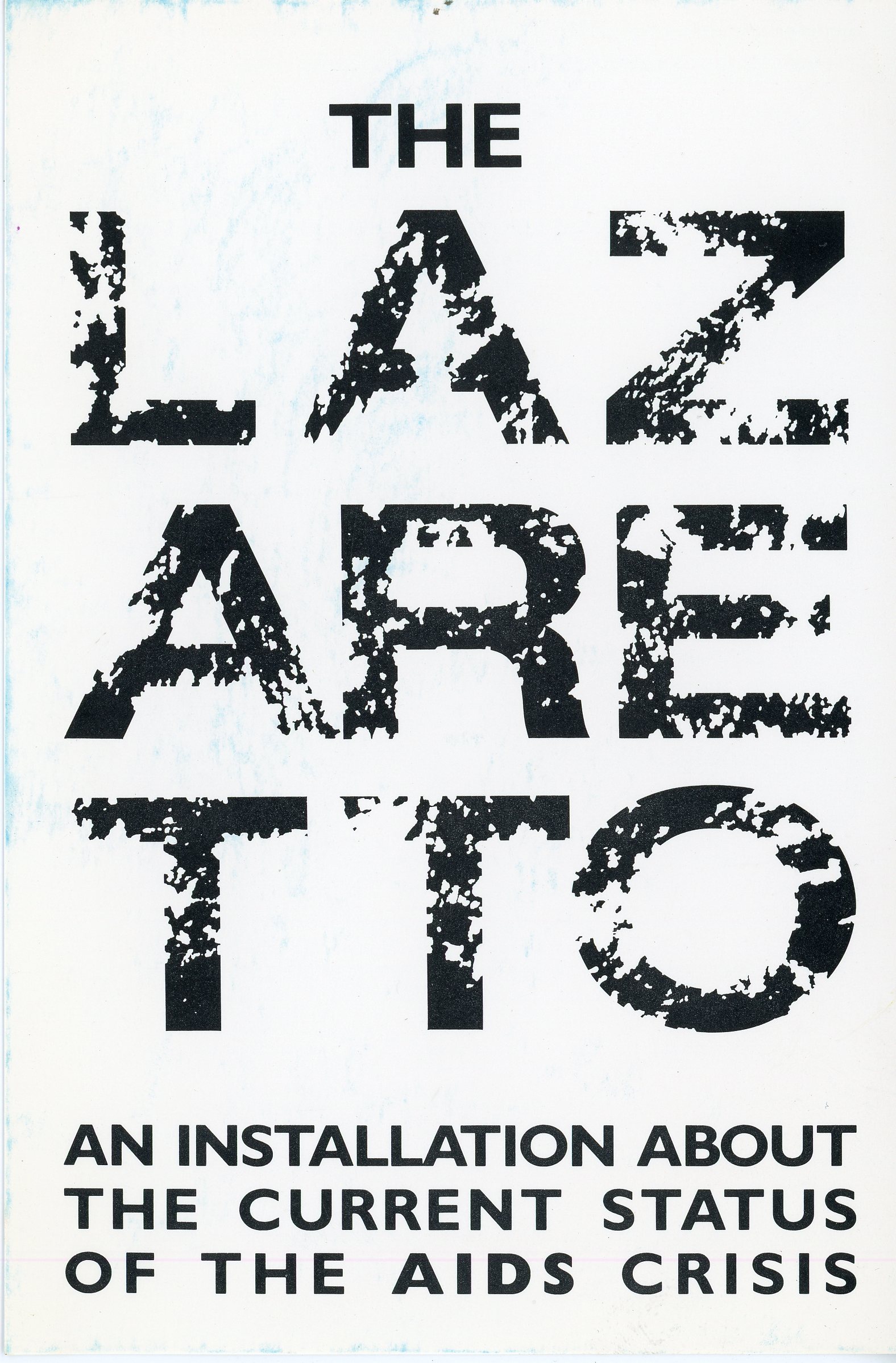 the lazaretto card installation about the AIDS crisis