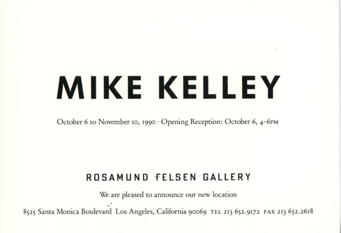 mike kelley at rosamund felsen gallery