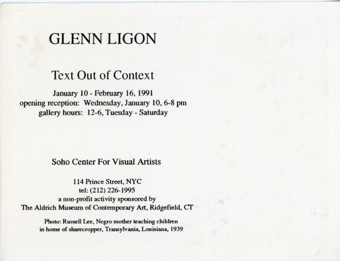 glenn ligon show card
