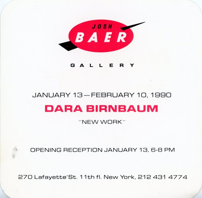 dara birnbaum at josh baer gallery