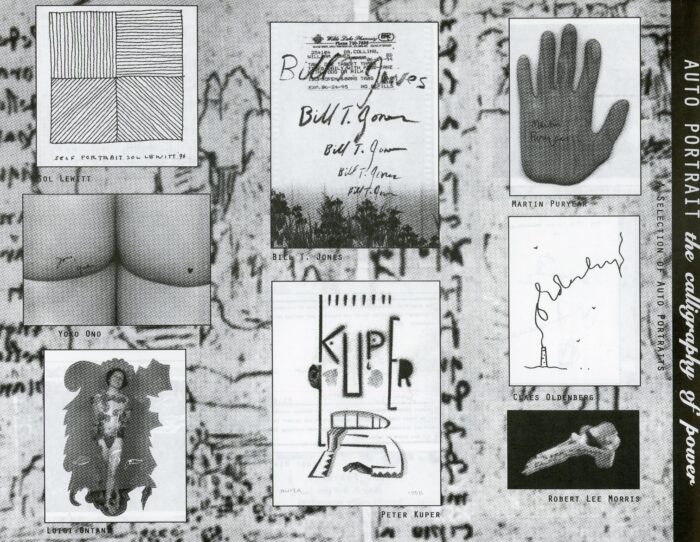 Gallery 98  Jim Jarmusch, Yoko Ono, Bill T. Jones, Auto Portrait: The  Calligraphy of Power, Exit Art, Pamphlet, c. 1996