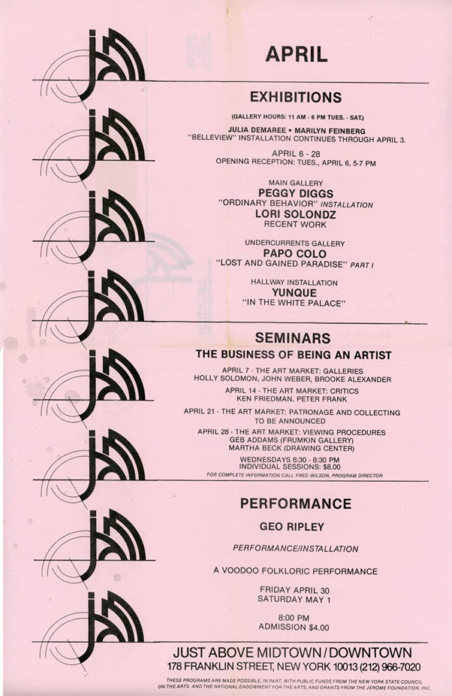 Just above midtown / downtown april schedule 1982