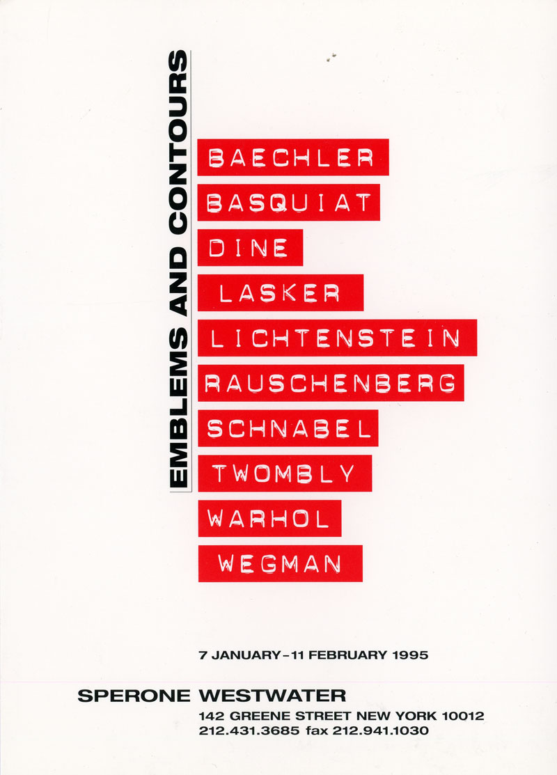 Sperone Westwater Emblems and Contours