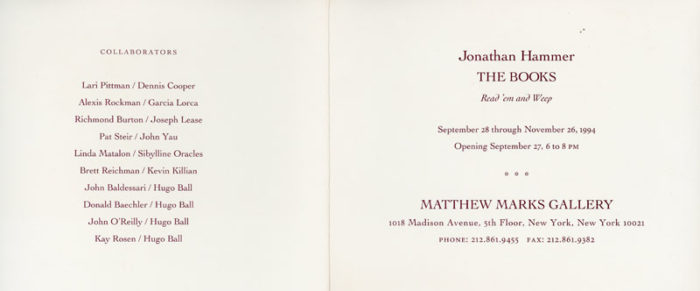 Jonathan Hammer THE BOOKS