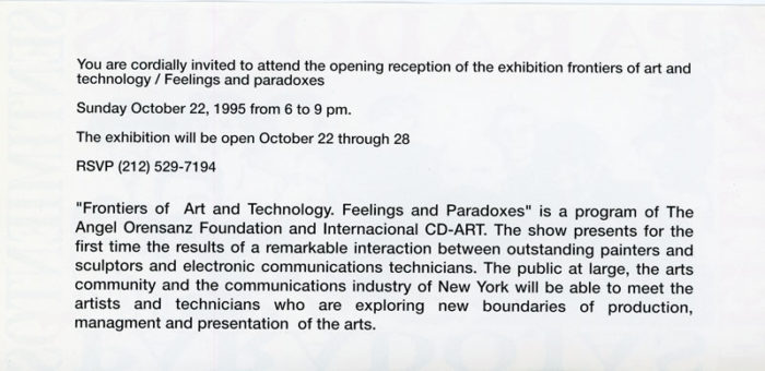 Feelings & Paradoxes Frontiers of Art & Technology Angel Orensanz Foundation