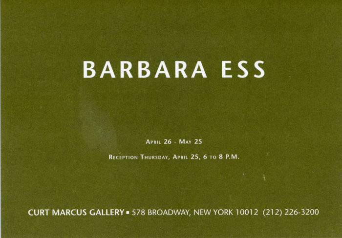 barbara ess curt marcus gallery