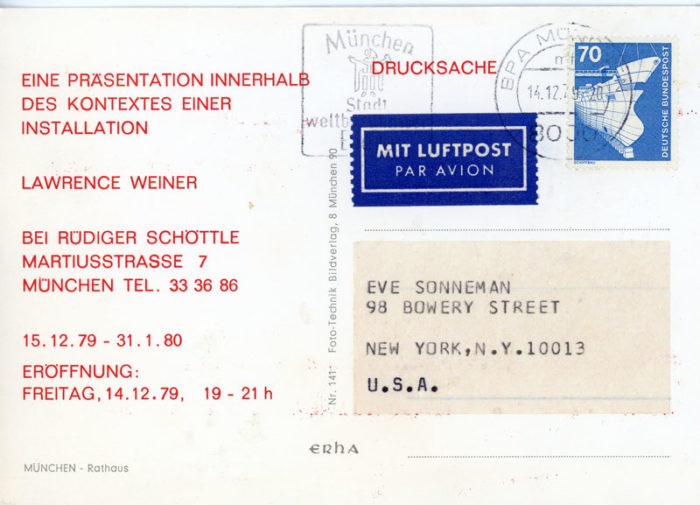 at Rüdiger Schöttle, a gallery in München, Germany, Lawrence Weiner