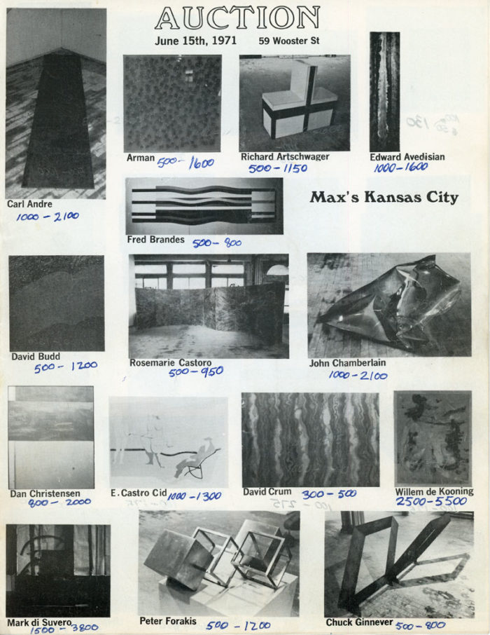 max's kansas city auction handwritten price estimates