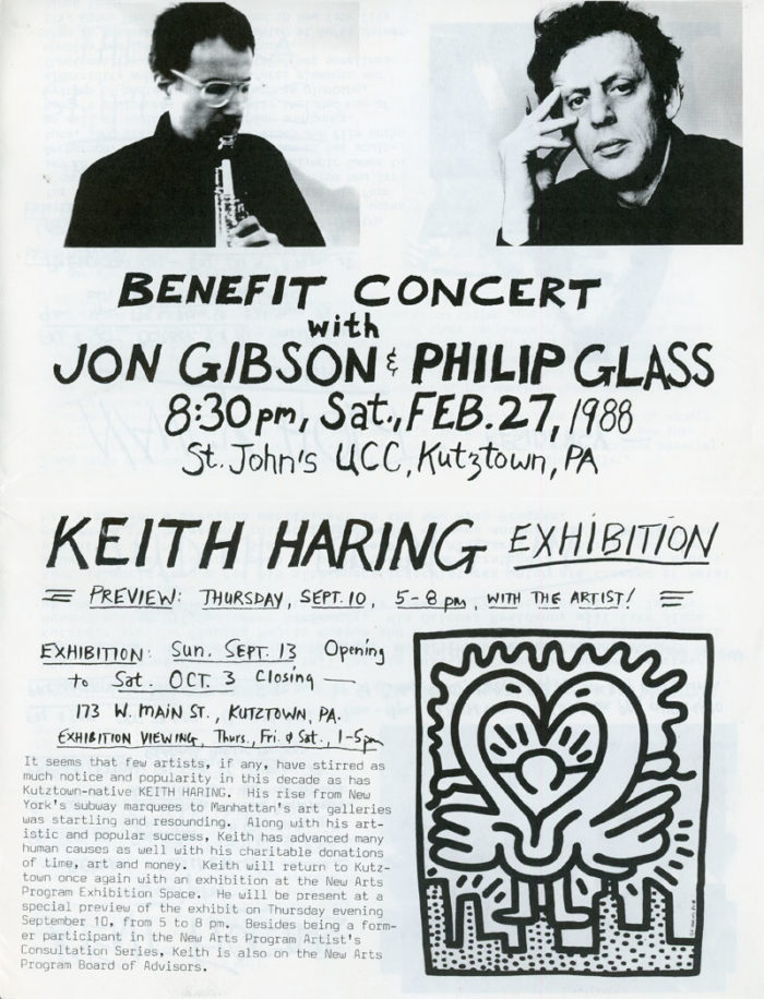 Keith haring philip glass kutztown new arts program