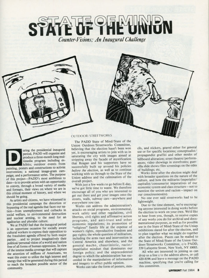 Upfront Magazine Anton van Dalen Lucy Lippard Sou Coe