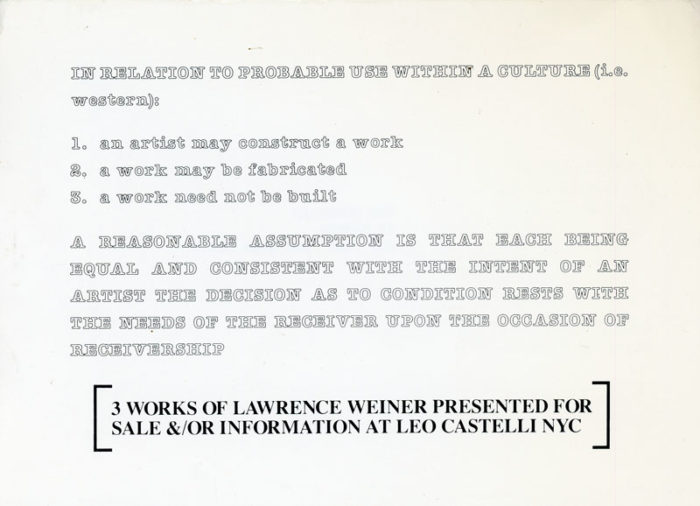 Lawrence Weiner Leo Castelli