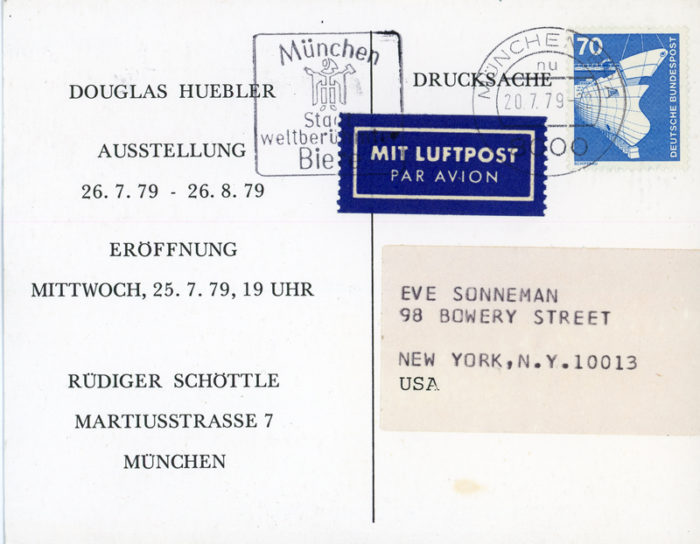 Rüdiger Schöttle Douglas Huebler