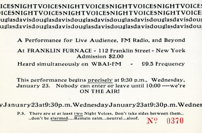 night voices douglas davis franklin furnace