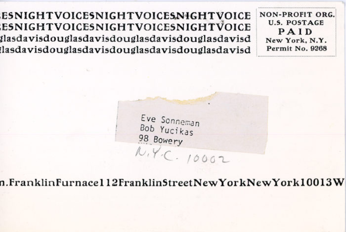 night voices douglas davis franklin furnace