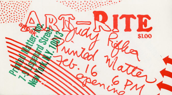 art rite printed matter judy rifka