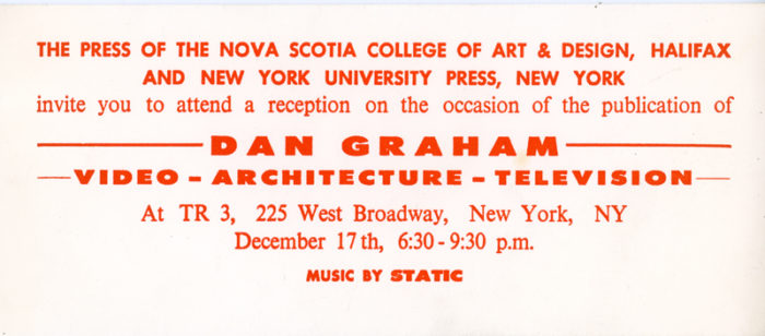 Dan Graham video architecture television