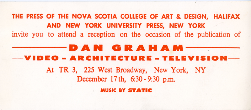 Dan Graham video architecture television