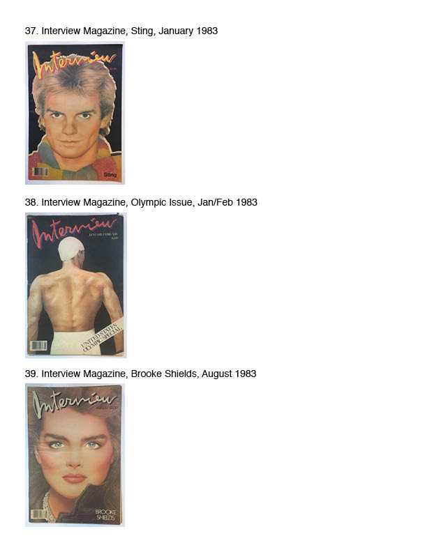 INterview Magazine Inventory