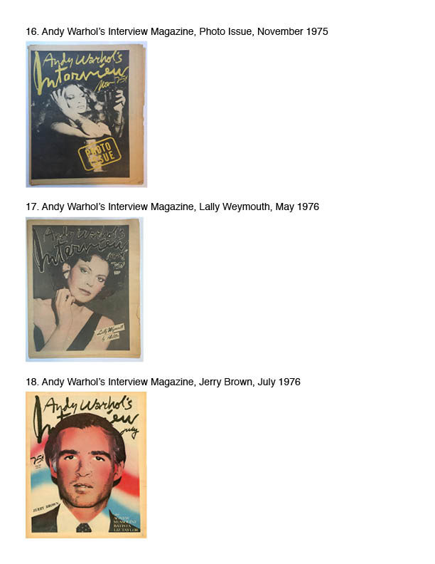 INterview Magazine Inventory