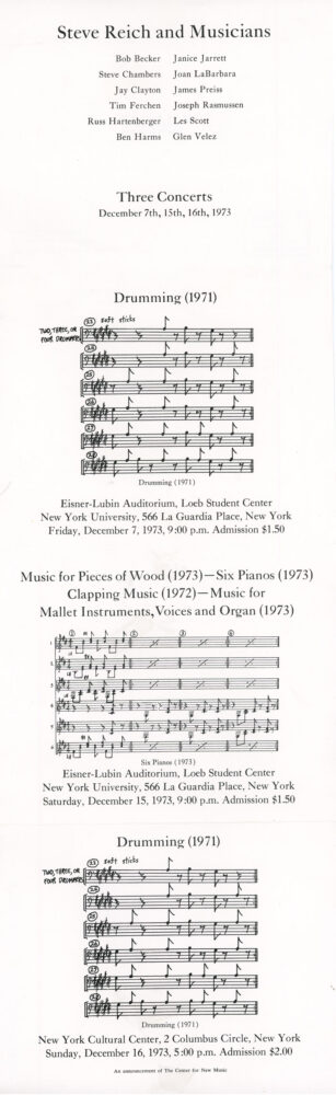 steve reich center for new music