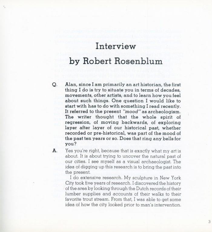 Alan Sonfist Long Island University Robert Rosenblum