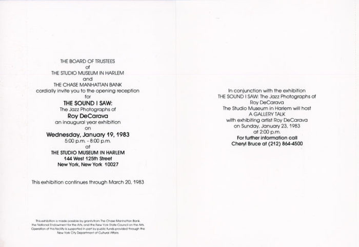 roy decarava jazz photography studio museum of harlem