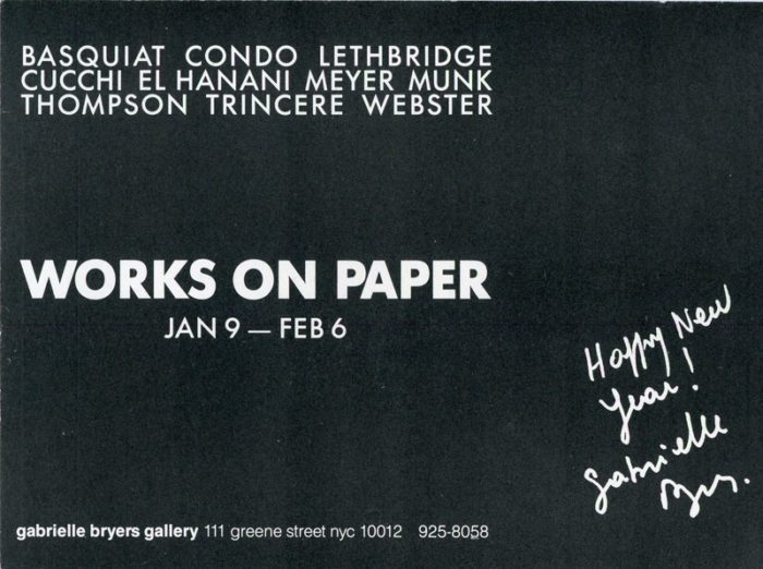 basquiat condo works on paper gabrielle bryers