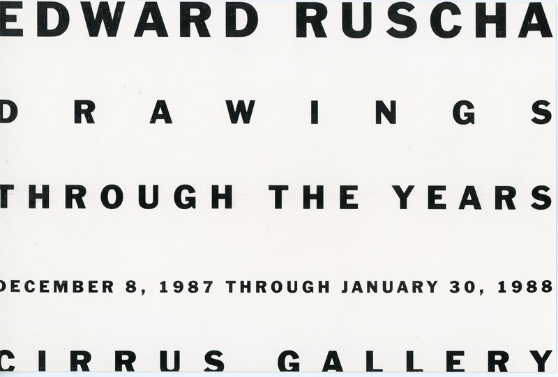 cirrus gallery edward ruscha