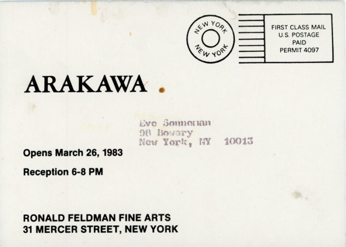 ronald feldman fine arts arakawa