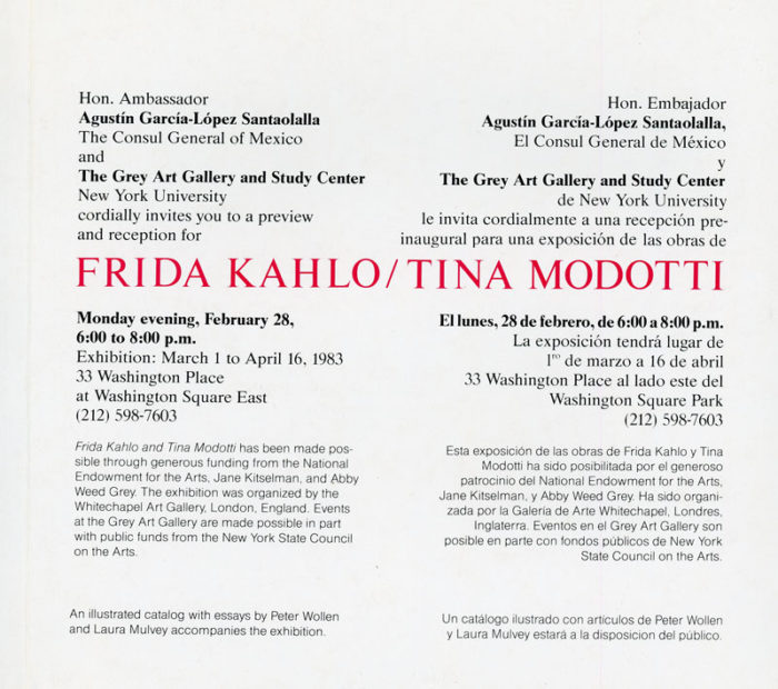 frido kahlo tina modotti nyu