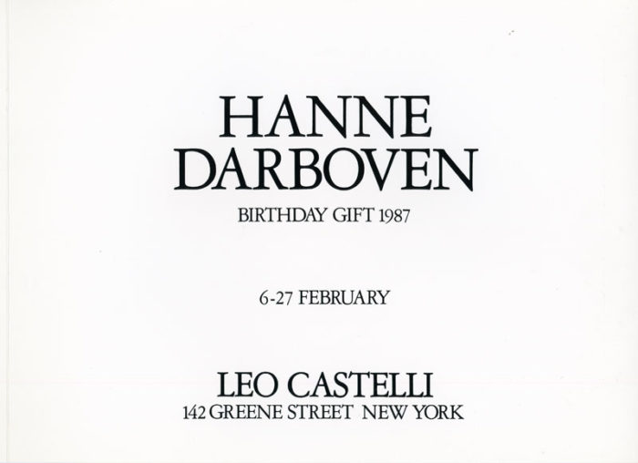 hanna darboven leo castelli