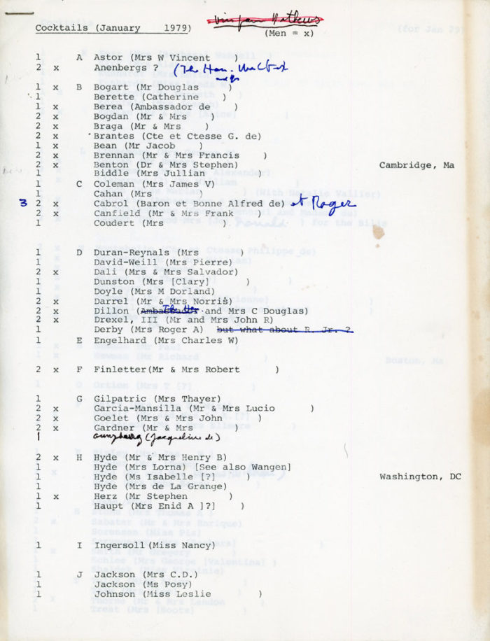 dinner party cocktail list