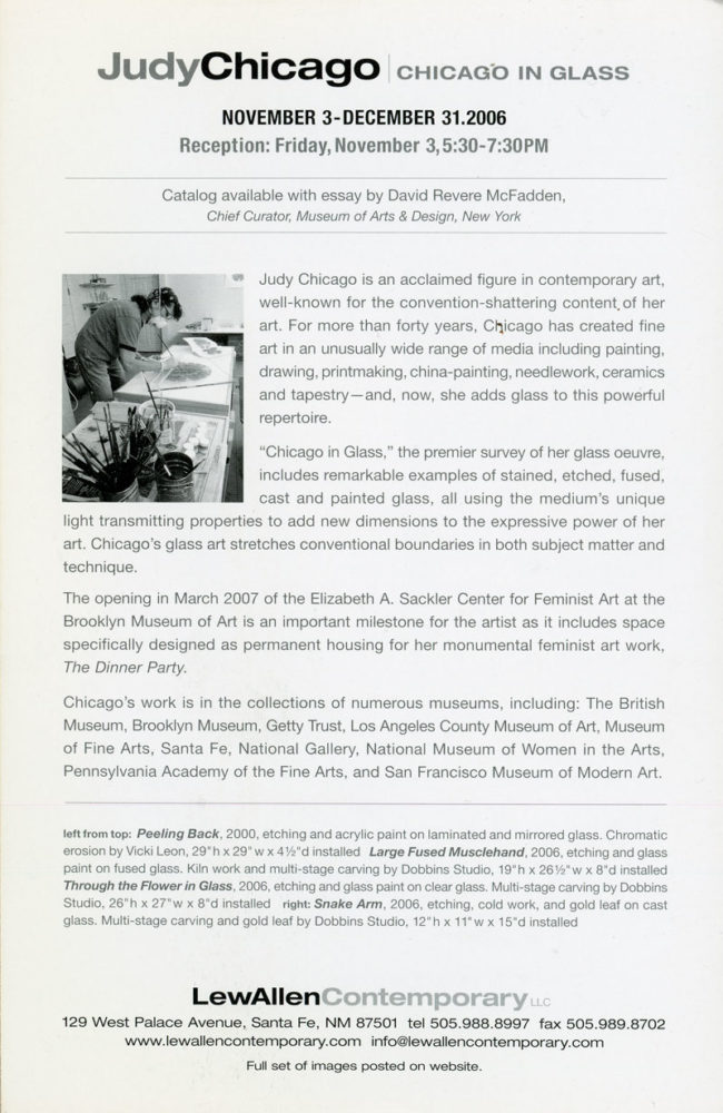 chicago in glass and judy chicago