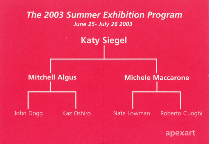 apexart summer exhibition program