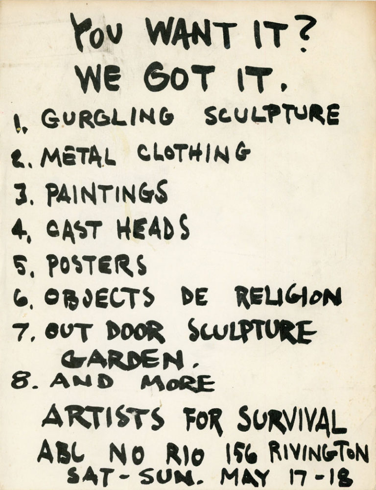 Gallery 98 | Tom Warren,The Portrait Studio Show, ABC No Rio, Poster ...