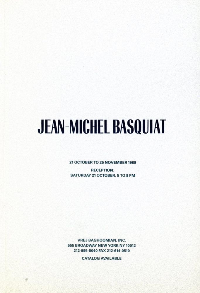 Gallery 98 | Vrej Baghoomian, Jean-Michel Basquiat, Folded Card, 1989