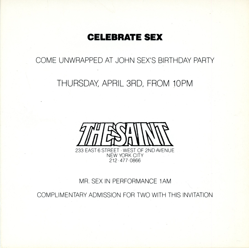 Gallery 98 Saint John Sex Birthday Party Card 1986