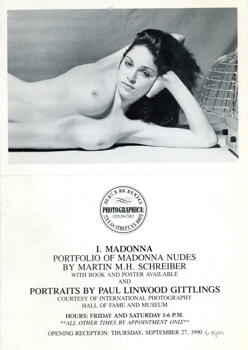 Gallery 98 | Madonna Nudes by Martin M.H. Schreiber, Folded Card, Neikrug  Photographica, 1990