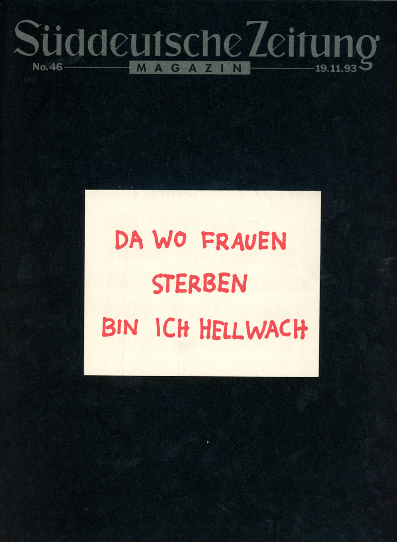 Gallery 98 Jenny Holzer Sex Murder 40 Pages By The Artist Süddeutsche Zeitung Magazin 